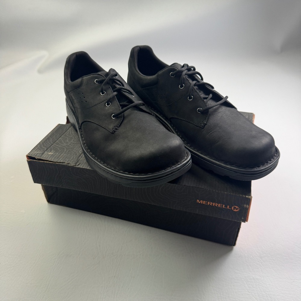 Merrell Mens World Legend 2 Black Leather Oxford Shoes J000849W Wide 11W